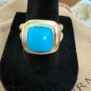 David Yurman Sterling Silver Albion Turquoise Ring, Size 7